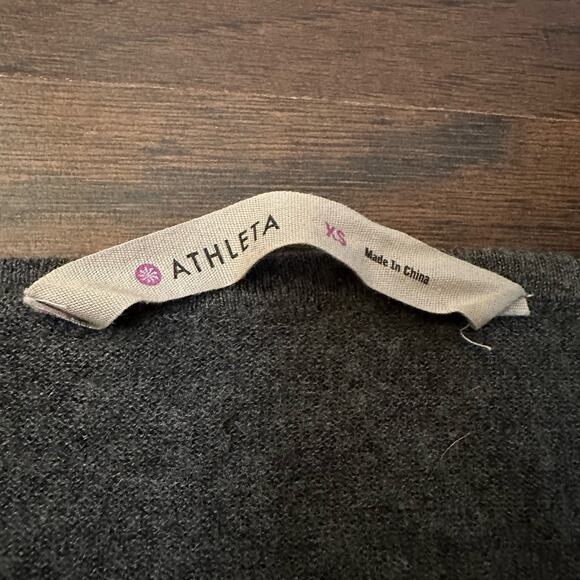 Athleta gray knit v-neck cashmere sweater size XS - Picture 6 of 11